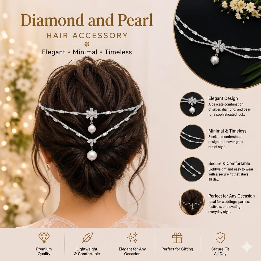 Double V floral pearl AD hairlet