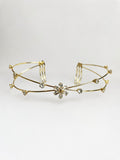 Dual line Minimal Flower Hairlet (Golden)