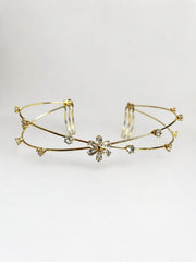 Dual line Minimal Flower Hairlet (Golden)