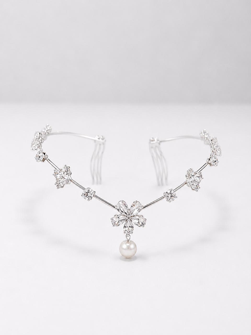 Floral AD leaves Hairlet (Silver)