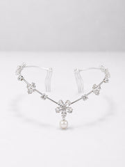 Floral AD leaves Hairlet (Silver)