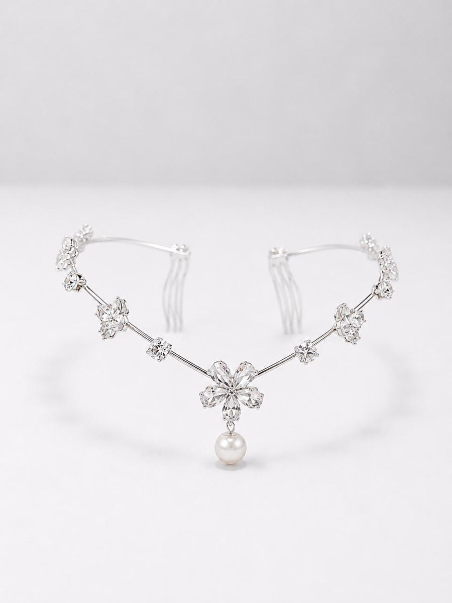 Floral AD leaves Hairlet (Silver)