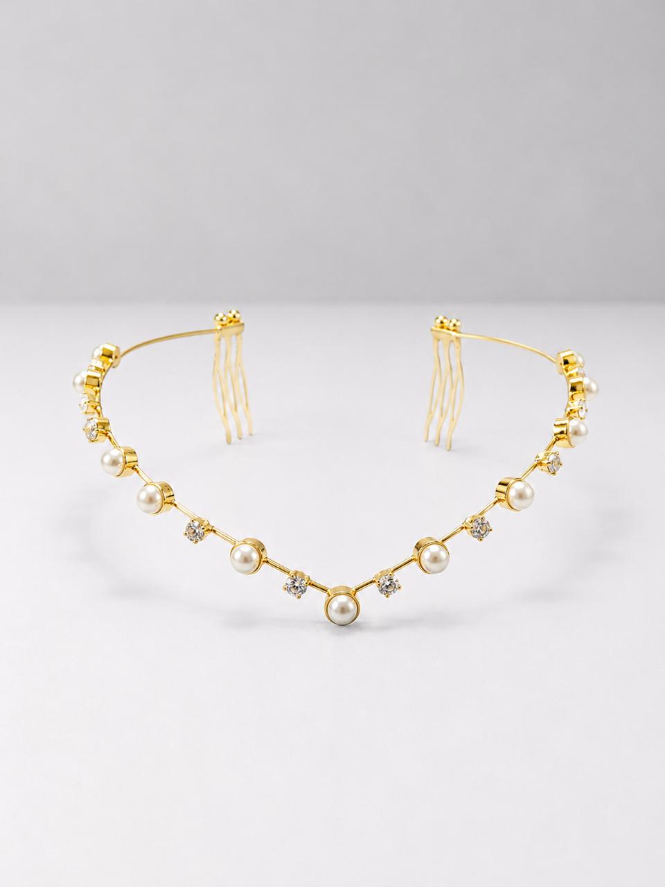 Elegant Pearl AD hairlet (Golden and Silver)
