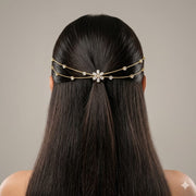Dual line Minimal Flower Hairlet (Golden)