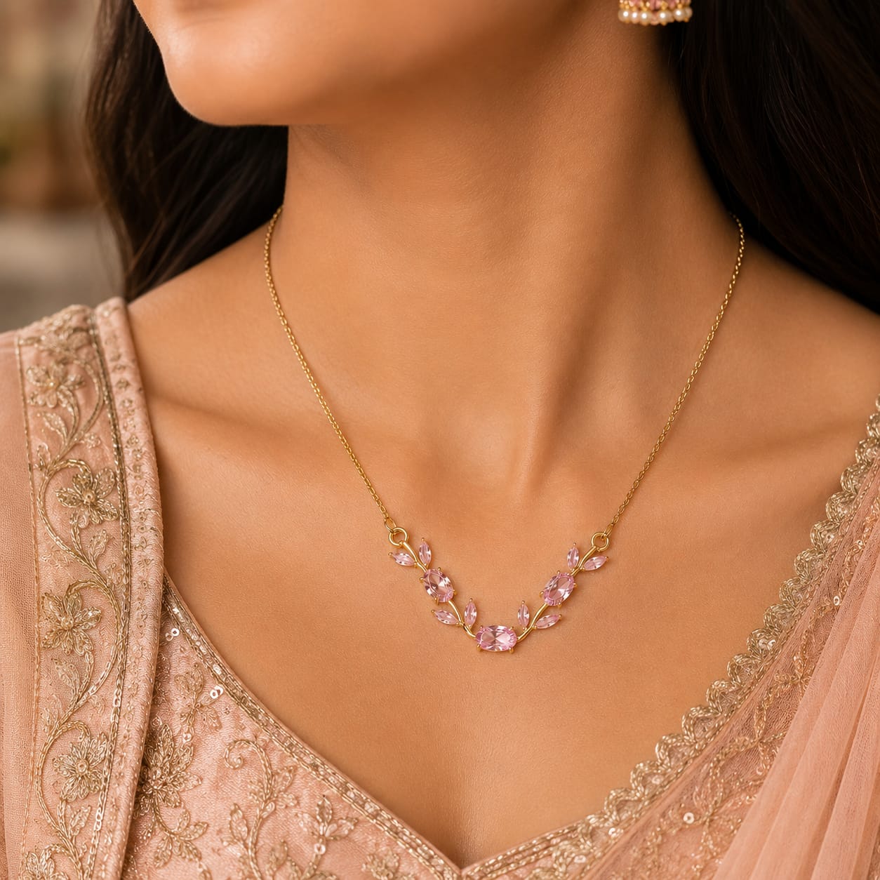 Élysian Vine Necklace – 18K Gold Plated