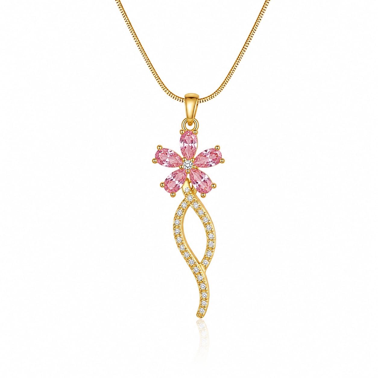 Pink Blossom Grace Pendant Necklace