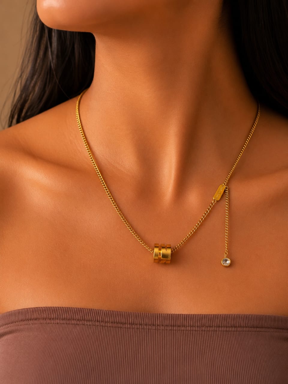 Modern Luxe Barrel Pendant Necklace