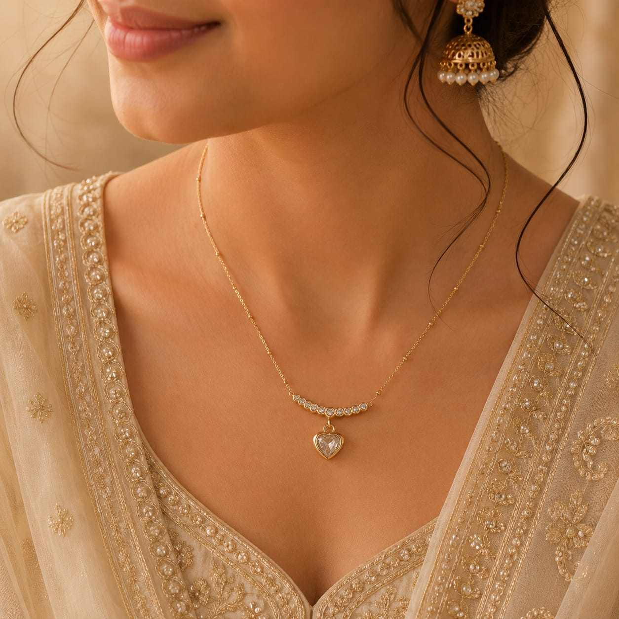Aurora Crystal Heart Necklace