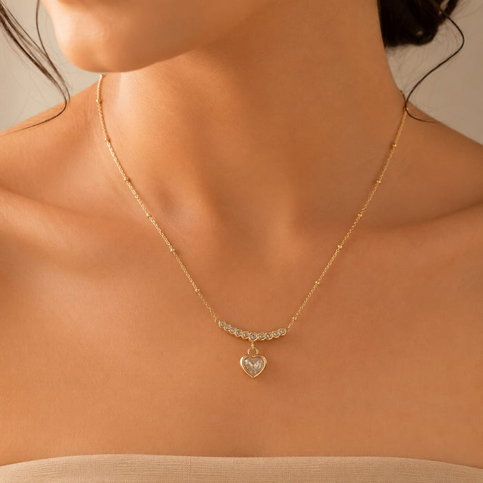 Aurora Crystal Heart Necklace