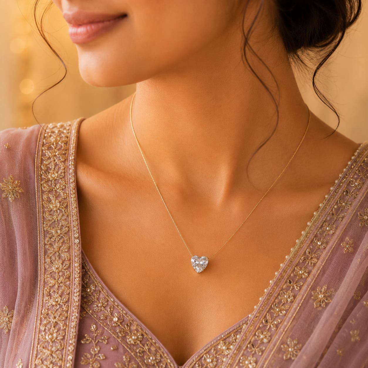 Éclat Solitaire Heart Necklace