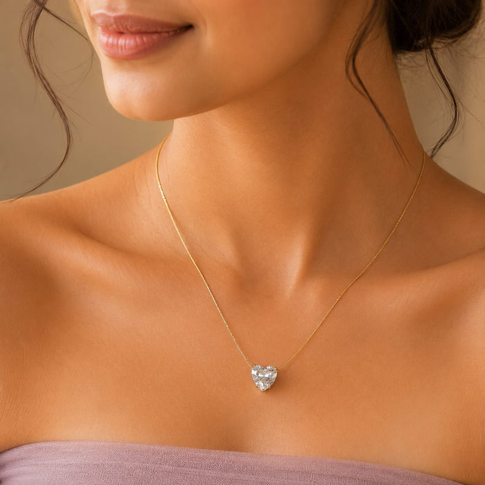 Éclat Solitaire Heart Necklace
