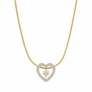 Eternal Grace Dual Tone Heart Necklace