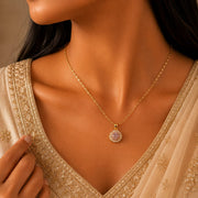 Celeste Halo Pendant Necklace