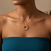 Golden Bloom Pendant Necklace