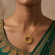 Golden Bloom Pendant Necklace
