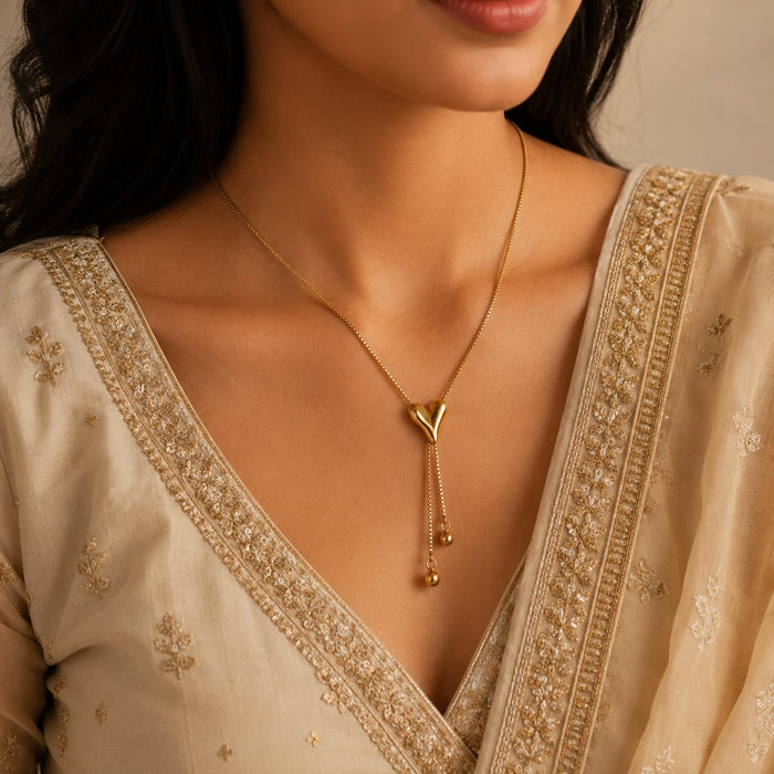Luxe Heart Tassel Necklace