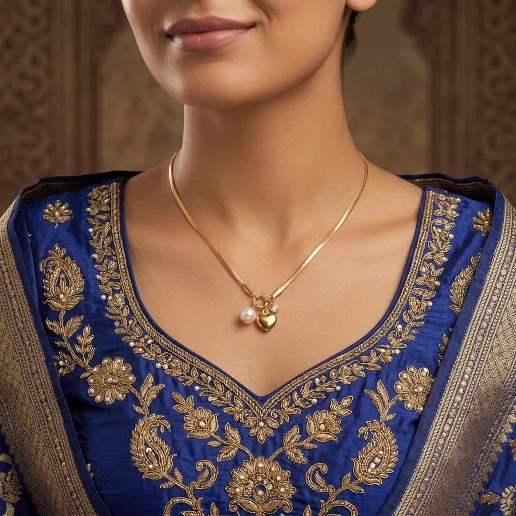 Lumière Pearl Heart Charm Necklace