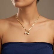 Lumière Pearl Heart Charm Necklace