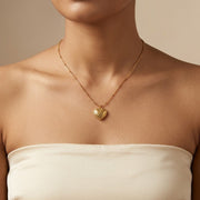 Quilted Heart Charm Necklace