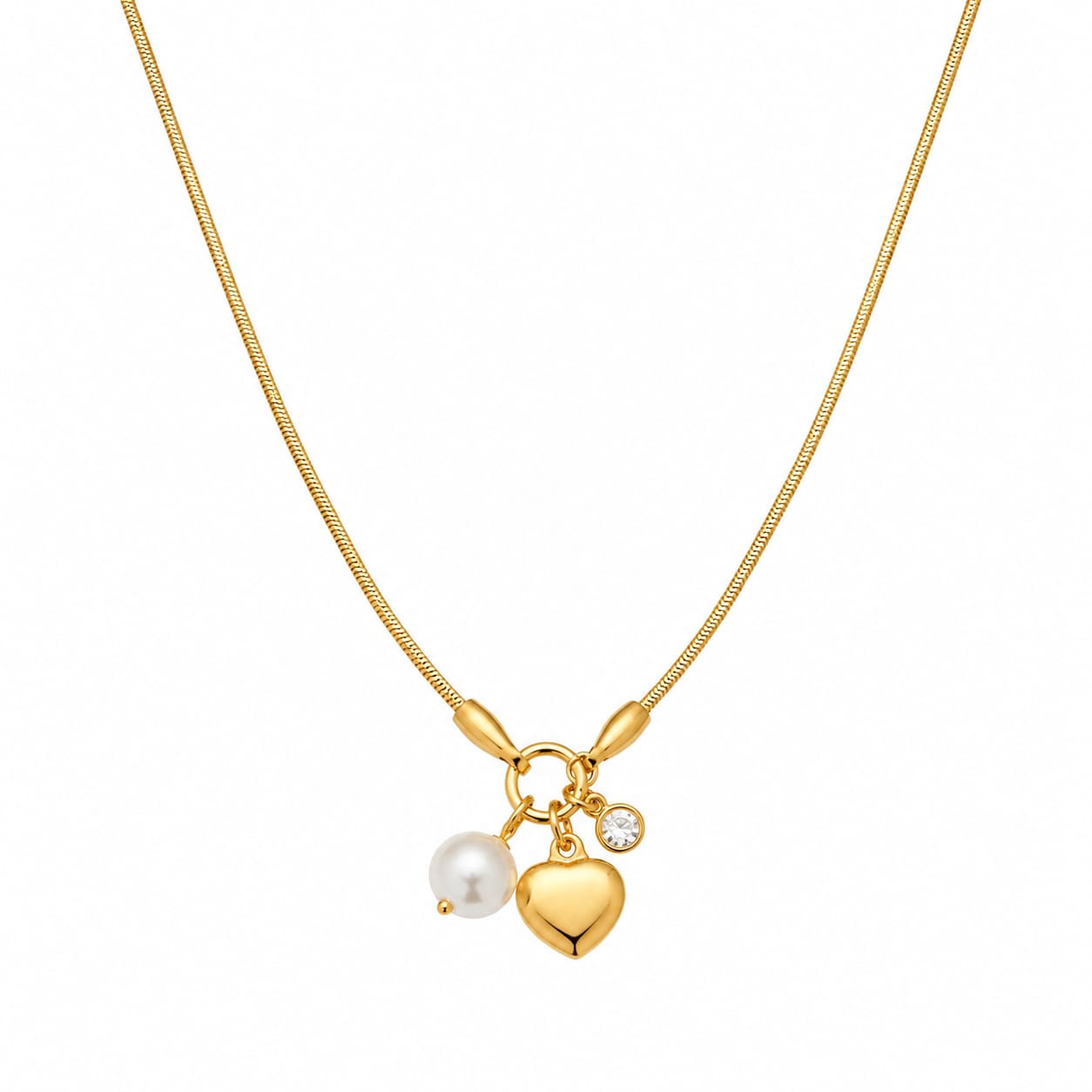 Lumière Pearl Heart Charm Necklace