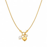 Lumière Pearl Heart Charm Necklace