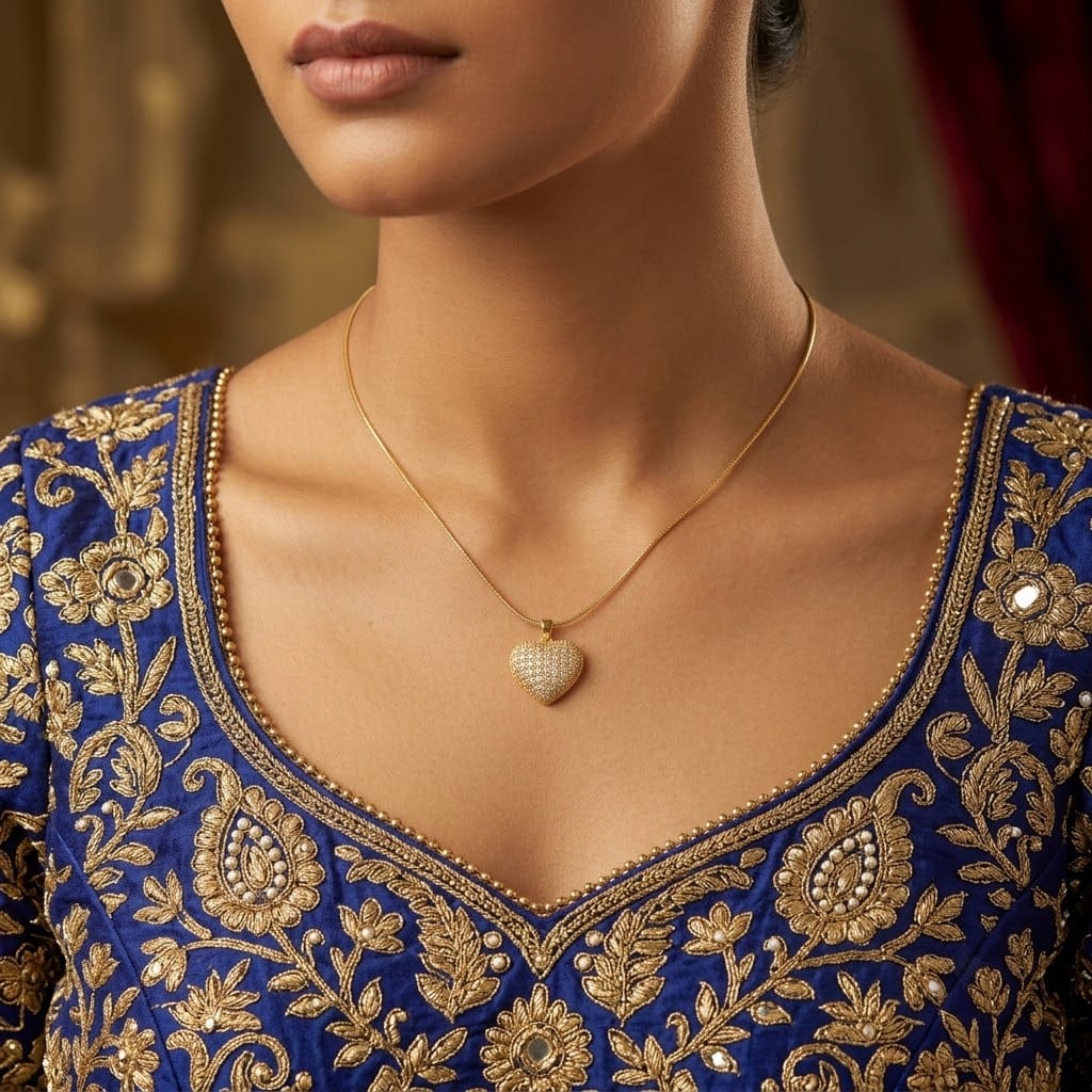 Celeste Pavé Heart Necklace