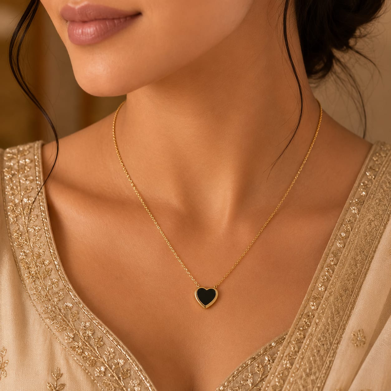 Midnight Heart Pendant Necklace