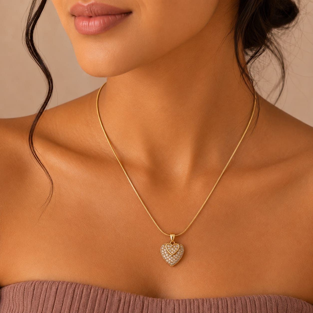 Eterna Pavé Heart Necklace