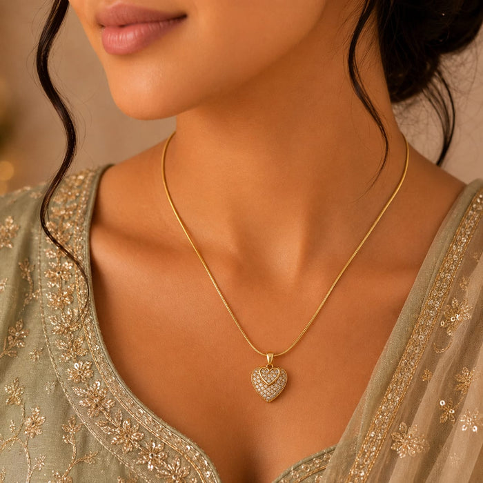 Eterna Pavé Heart Necklace