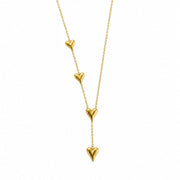 Multi Heart Lariat Gold Necklace for Women