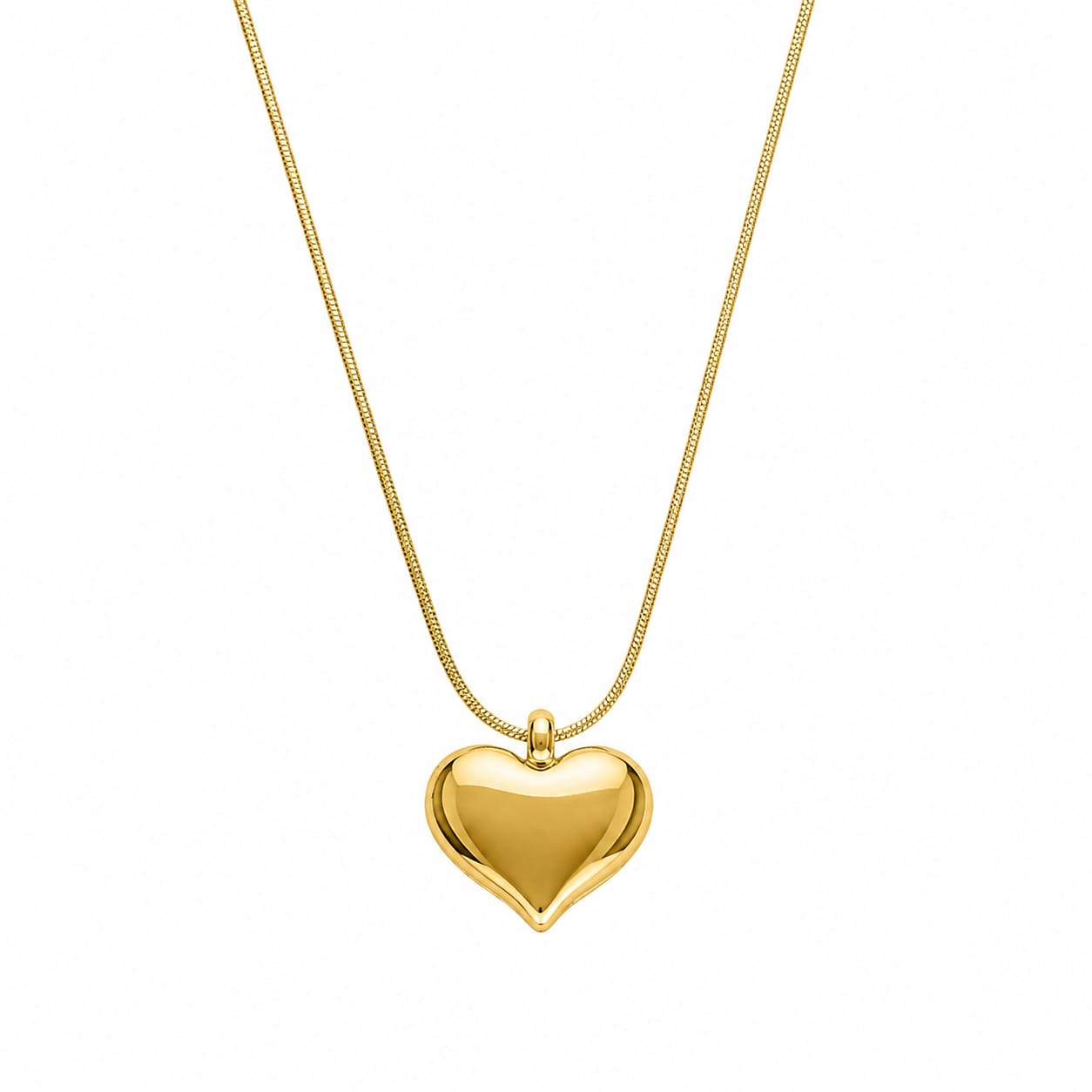 Luna Puffed Heart Pendant Necklace
