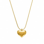 Luna Puffed Heart Pendant Necklace