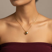 Luna Puffed Heart Pendant Necklace
