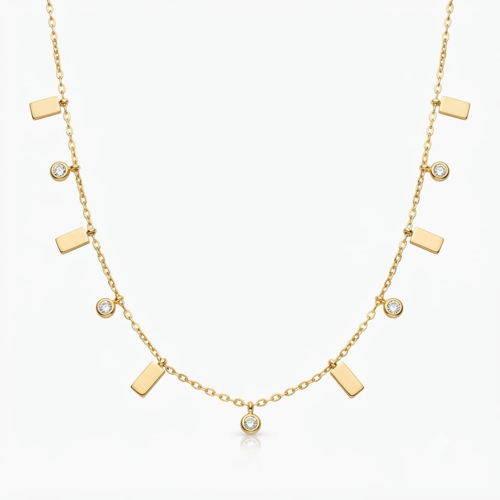 Luna Crystal Bar Necklace