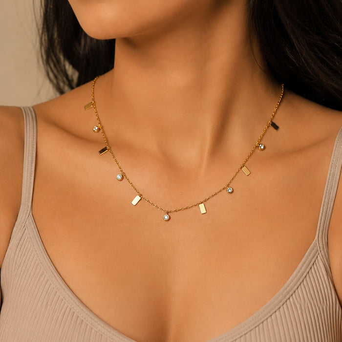 Luna Crystal Bar Necklace