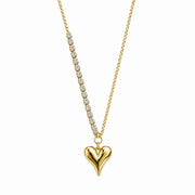 Radiant Heart Necklace with Studden Stone Chain