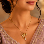 Celestia Crystal Bow Necklace