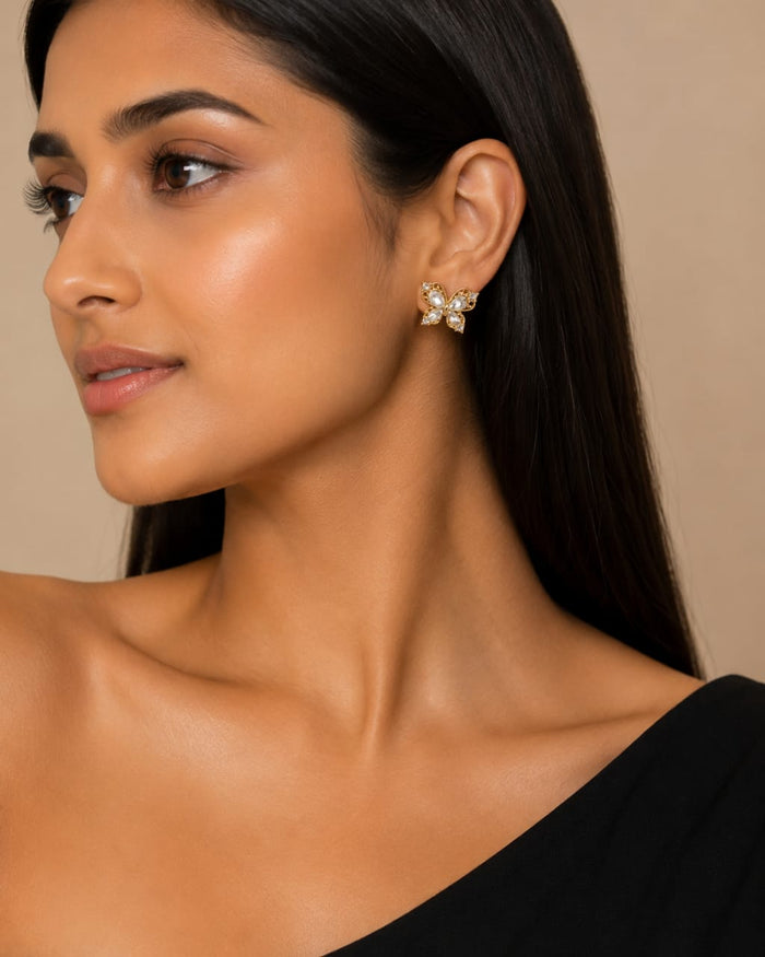 Crystal Butterfly Stud Earrings