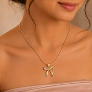 Aurielle Crystal Bow Necklace