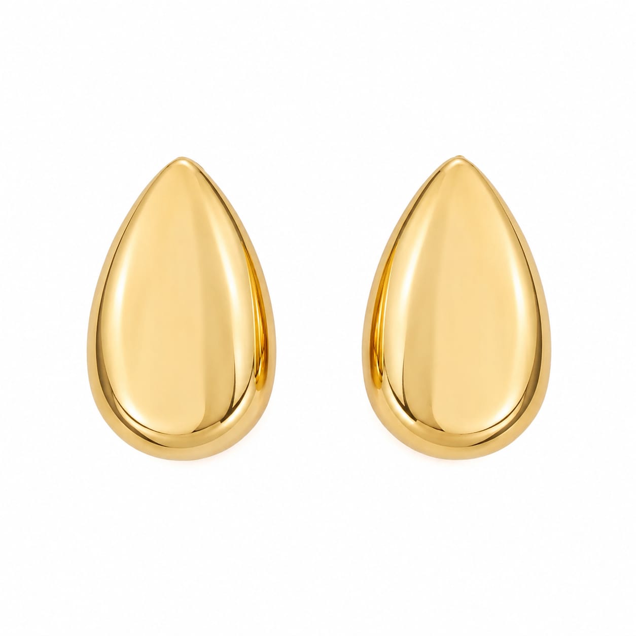 Gold Teardrop Stud Earrings