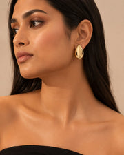 Gold Teardrop Stud Earrings