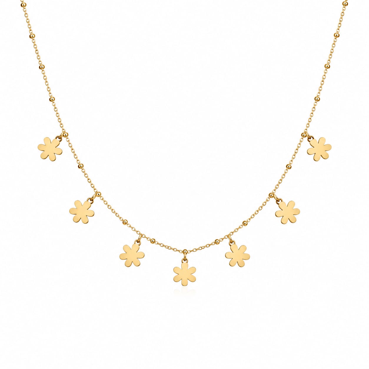 Golden Daisy Charm Necklace