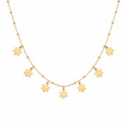Golden Daisy Charm Necklace