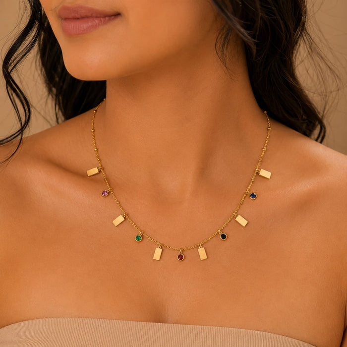 🌈 Multi-Charm Crystal Necklace