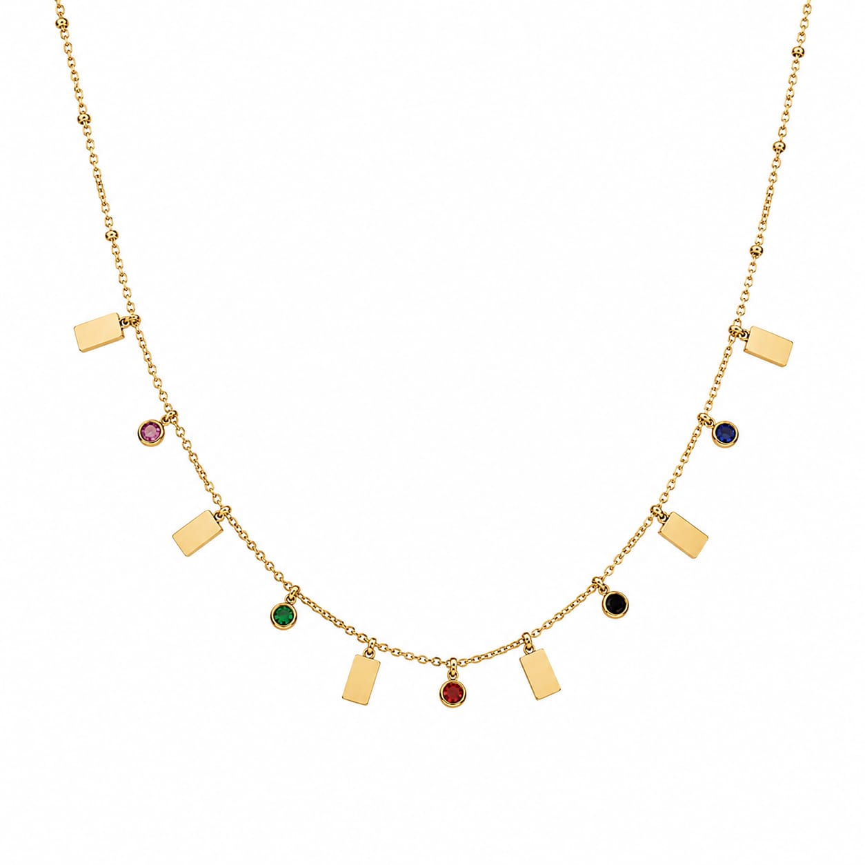 🌈 Multi-Charm Crystal Necklace