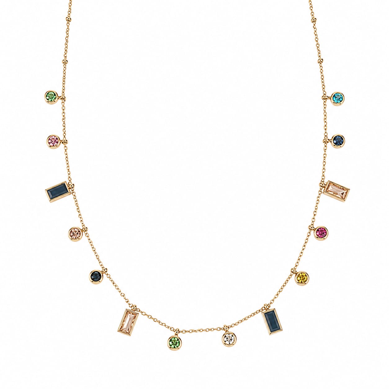 🌈 Multi-Stone Charm Necklace