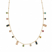 🌈 Multi-Stone Charm Necklace