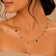 🌈 Multi-Stone Charm Necklace