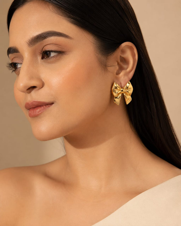 Classic Gold Bow Earrings