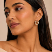 Pearl Bow Wreath Stud Earrings